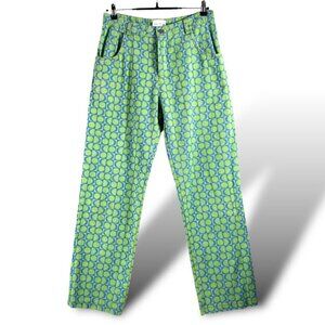 Love + Harmony Jeans Womens Sz L Green Blue High Rise Sailor Moon Pants EUC